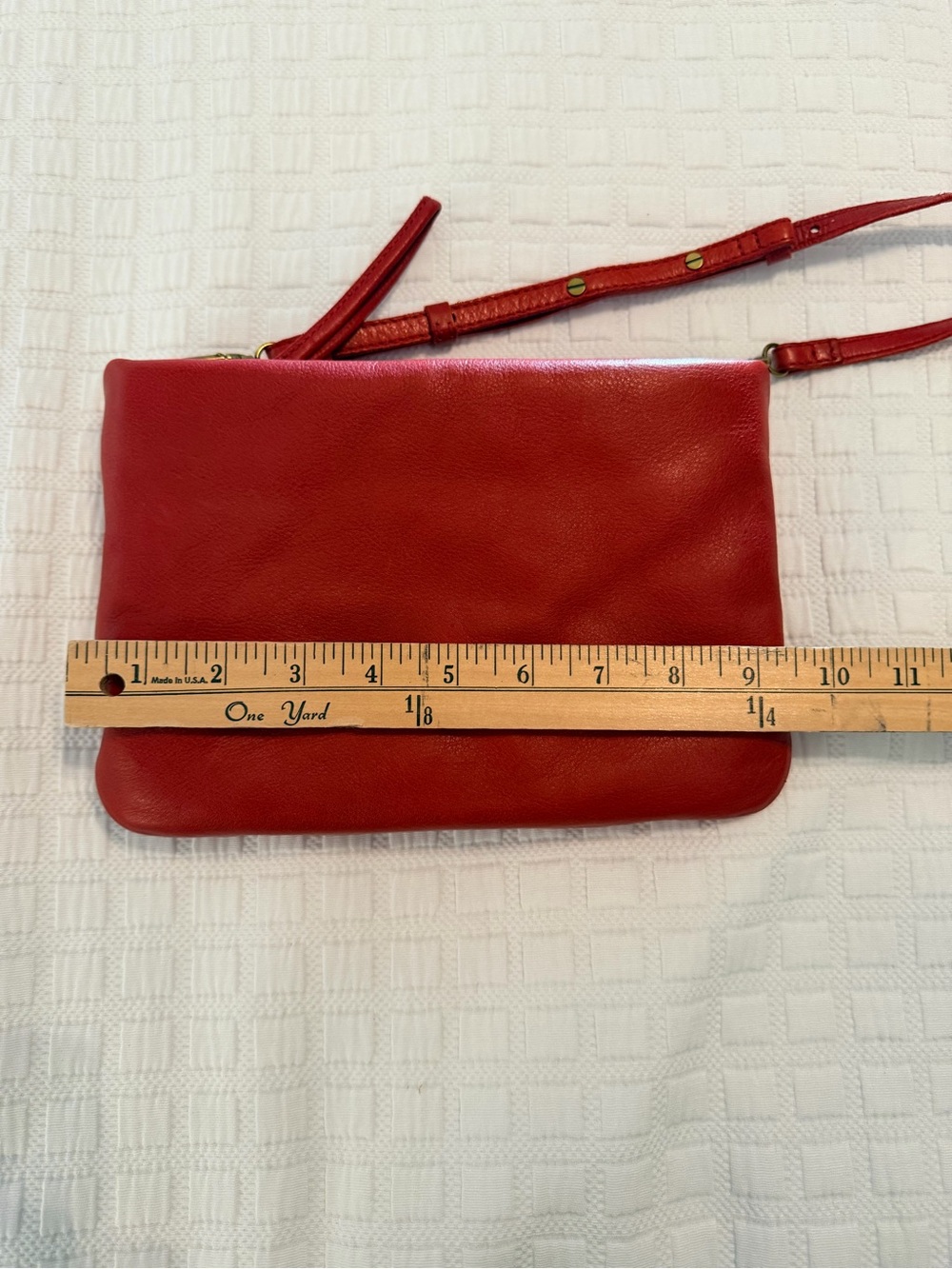 Madewell Red Leather Quilted Crossbody Bag - Picture 10 of 11